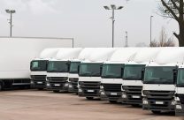 Asset Finance - row of white vans and lorries