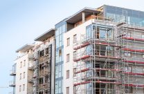 Property Development - block of flats with scaffolding being renovated